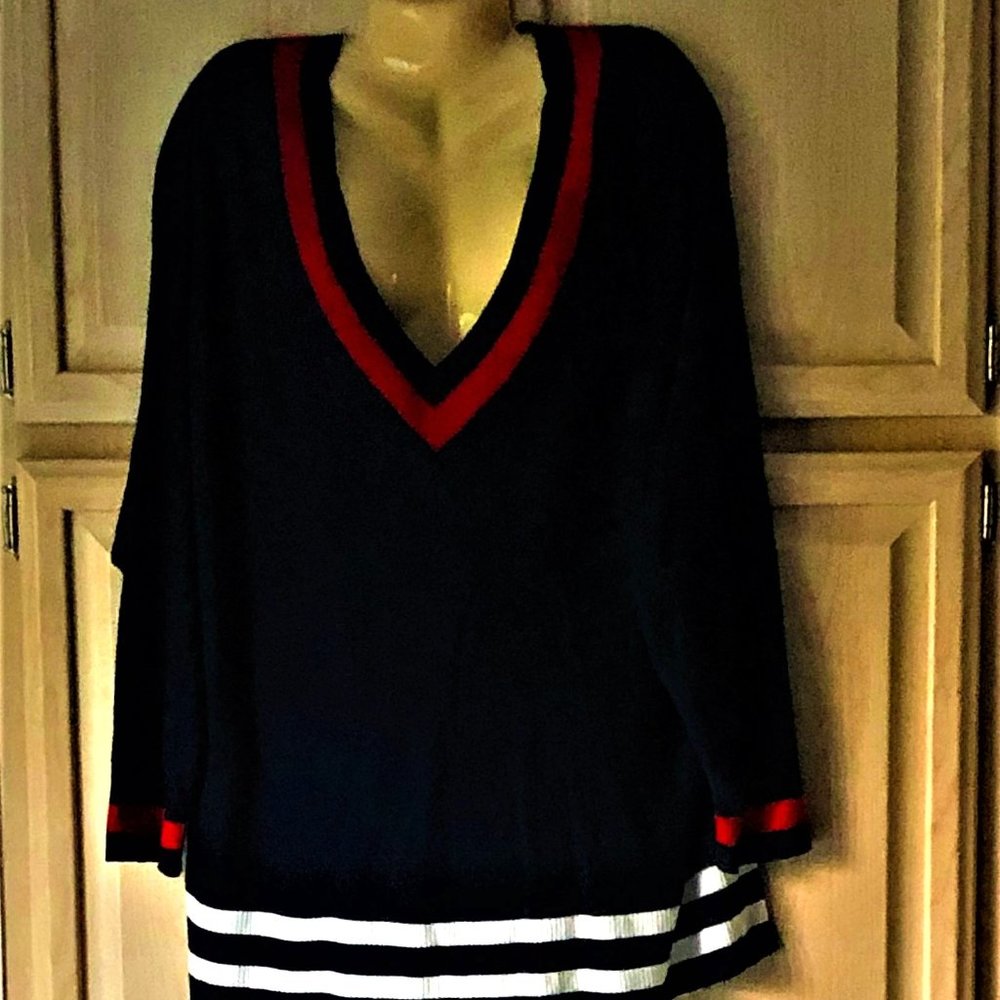 CHAPS V-Neck Tunic Length Sweater – 3X – NWT